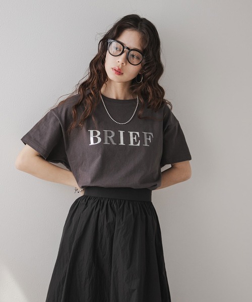 rectangle(レクタングル)の「箔プリント×刺繍ロゴTシャツ(Tシャツ/カットソー・レディース・ブラック/ホワイト/オートミール・FREE)」の11枚目の写真