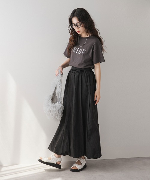 rectangle(レクタングル)の「箔プリント×刺繍ロゴTシャツ(Tシャツ/カットソー・レディース・ブラック/ホワイト/オートミール・FREE)」の12枚目の写真