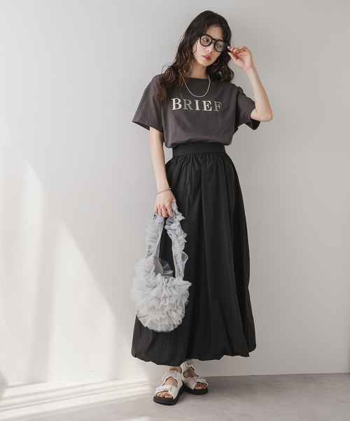 rectangle(レクタングル)の「箔プリント×刺繍ロゴTシャツ(Tシャツ/カットソー・レディース・ブラック/ホワイト/オートミール・FREE)」の13枚目の写真
