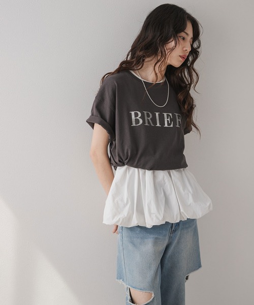 rectangle(レクタングル)の「箔プリント×刺繍ロゴTシャツ(Tシャツ/カットソー・レディース・ブラック/ホワイト/オートミール・FREE)」の15枚目の写真