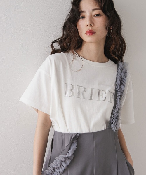 rectangle(レクタングル)の「箔プリント×刺繍ロゴTシャツ(Tシャツ/カットソー・レディース・ブラック/ホワイト/オートミール・FREE)」の21枚目の写真