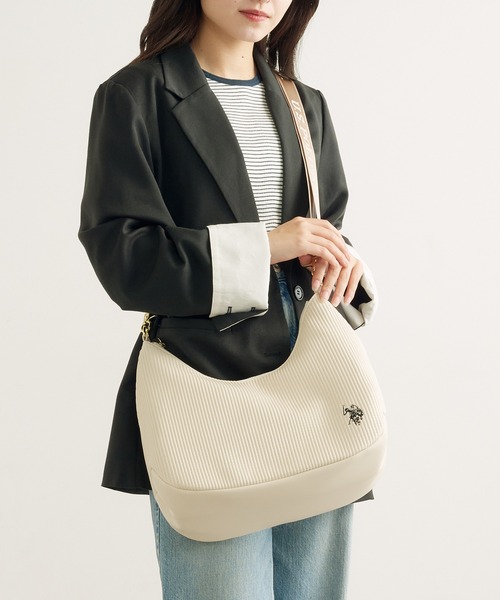 セール】【U.S. POLO ASSN.】プリーツビッグショルダーバッグ
