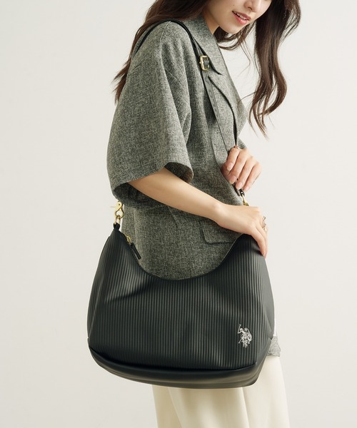 セール】【U.S. POLO ASSN.】プリーツビッグショルダーバッグ