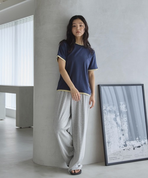 feepur(フェピュール)の「ダブルレイヤードフライスTee(Tシャツ/カットソー・レディース・オフホワイト/ピンク/オートミール/ネイビー・MEDIUM)」の14枚目の写真