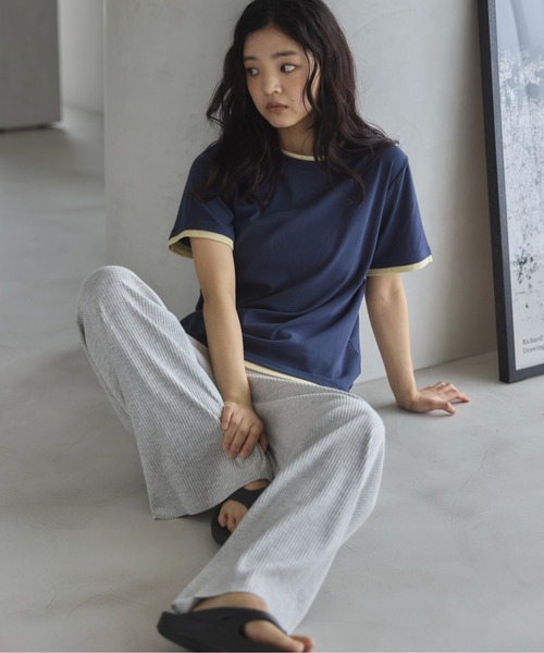feepur(フェピュール)の「ダブルレイヤードフライスTee(Tシャツ/カットソー・レディース・オフホワイト/ピンク/オートミール/ネイビー・MEDIUM)」の17枚目の写真