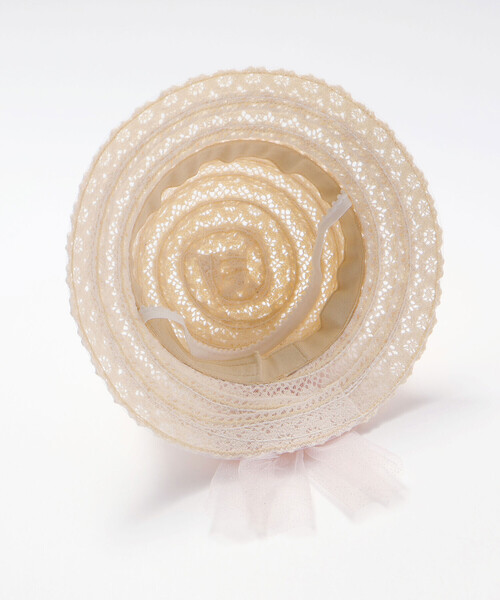 SLAP SLIP（スラップスリップ）の「パール付きキラキラチュールリボンハット(48~54cm)（ハット・キッズ・ベージュ/オフホワイト・52cm/50cm/54cm/48cm）」の10枚目の写真
