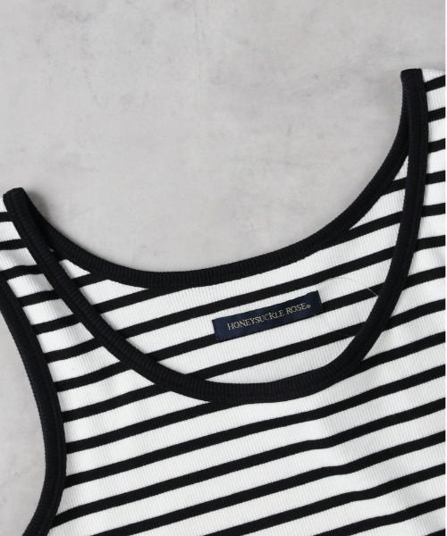 Right-on(ライトオン)の「【HONEYSUCKLE ROSE】リブタンクトップ(タンクトップ・レディース・ブラック/ブラック×ホワイト/オフホワイト・L/M)」の14枚目の写真