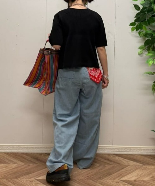 Right-on(ライトオン)の「【HONEYSUCKLE ROSE】リブタンクトップ(タンクトップ・レディース・ブラック/ブラック×ホワイト/オフホワイト・L/M)」の7枚目の写真