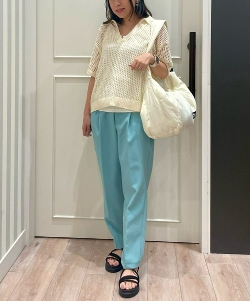 Right-on(ライトオン)の「【HONEYSUCKLE ROSE】リブタンクトップ(タンクトップ・レディース・ブラック/ブラック×ホワイト/オフホワイト・L/M)」の6枚目の写真