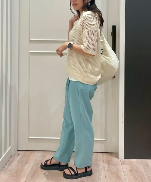 Right-on(ライトオン)の「【HONEYSUCKLE ROSE】リブタンクトップ(タンクトップ・レディース・ブラック/ブラック×ホワイト/オフホワイト・L/M)」の5枚目の写真