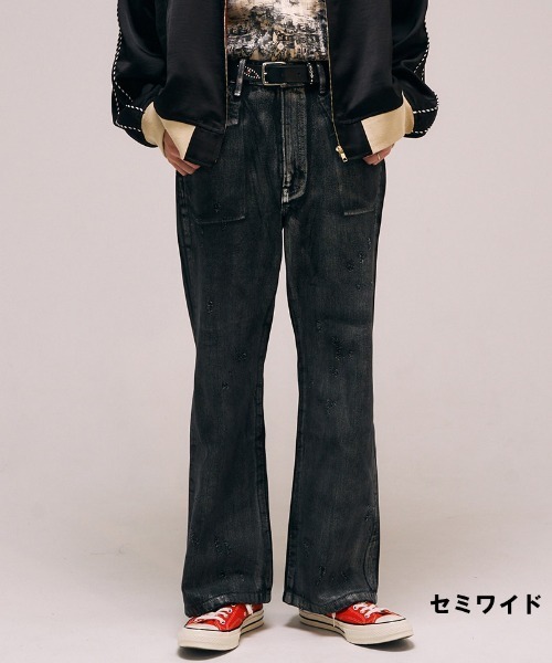 EFFECTEN(エフェクテン)の「mp13750- Rainbow Black Denim Pants デニムパンツ(デニムパンツ・メンズ・ブラック系その他/ブラック系その他2・ONE SIZE)」の2枚目の写真