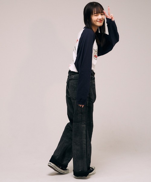 EFFECTEN(エフェクテン)の「mp13750- Rainbow Black Denim Pants デニムパンツ(デニムパンツ・メンズ・ブラック系その他/ブラック系その他2・ONE SIZE)」の11枚目の写真