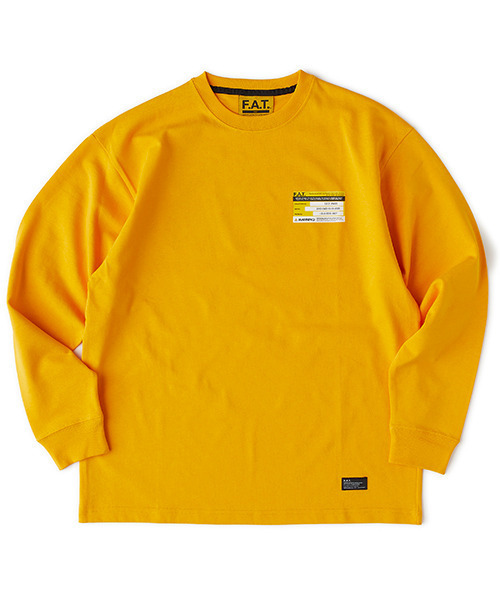 新品 エフエーティー フットボールシャツ FAT イエロー FAT FAT エフエーティー Tシャツ AUTHENTIC メンズ 長袖 ロンT