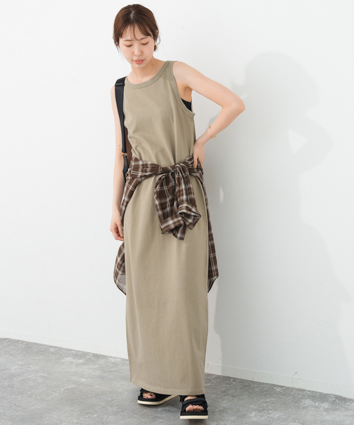 Spick & Span（スピックアンドスパン）の「《追加》天竺アメスリロングワンピース（ワンピース・レディース・ブラウン/ベージュ/ブラック・36/38）」の19枚目の写真