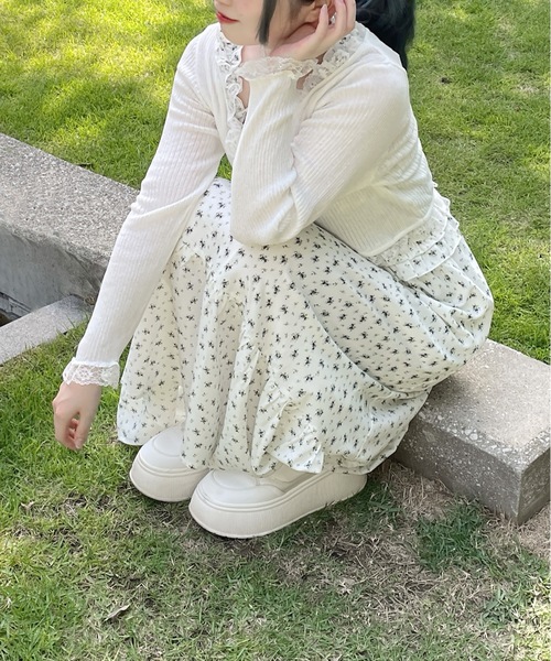 abc une face（アーベーセーアンフェイス）の「フリルキャミワンピース（ワンピース・レディース・ブラック/イエロー系その他/ホワイト系その他/ホワイト・FREE）」の2枚目の写真