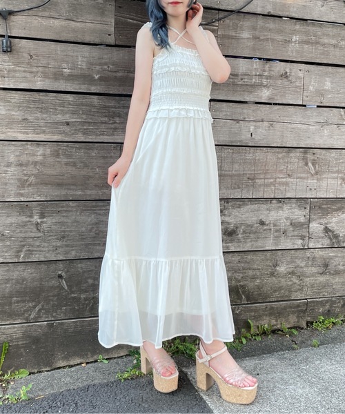 abc une face（アーベーセーアンフェイス）の「フリルキャミワンピース（ワンピース・レディース・ブラック/イエロー系その他/ホワイト系その他/ホワイト・FREE）」の21枚目の写真