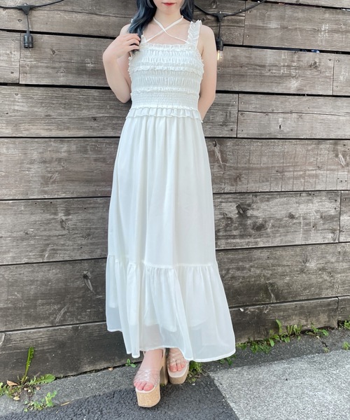 abc une face（アーベーセーアンフェイス）の「フリルキャミワンピース（ワンピース・レディース・ブラック/イエロー系その他/ホワイト系その他/ホワイト・FREE）」の22枚目の写真