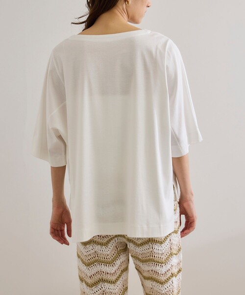 ROPE'（ロペ）の「【洗える・ナノシア加工】スムース半袖 Aラインカットソー（Tシャツ/カットソー・レディース・グレー/オフホワイト/ブラック・FREE）」の12枚目の写真