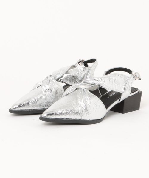 shoes365(シューズスリーシックスファイヴ)の「メタリッククロスリボンサンダル (SS)(サンダル・レディース・シルバー/ブラック・24.5cm/23.0cm/24.0cm/22.5cm/23.5cm)」の8枚目の写真