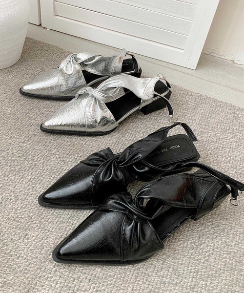 shoes365(シューズスリーシックスファイヴ)の「メタリッククロスリボンサンダル (SS)(サンダル・レディース・シルバー/ブラック・24.5cm/23.0cm/24.0cm/22.5cm/23.5cm)」の19枚目の写真