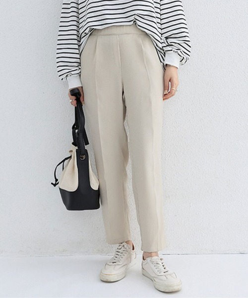 SallyLunn(サリーラン)の「シンプルテーパードパンツ(チノパンツ・レディース・アイボリー/ブラック/ブラウン・LARGE/MEDIUM)」の10枚目の写真