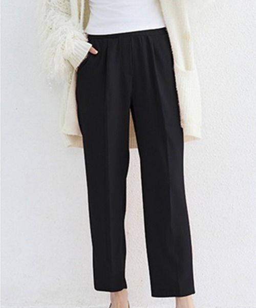 SallyLunn(サリーラン)の「シンプルテーパードパンツ(チノパンツ・レディース・アイボリー/ブラック/ブラウン・LARGE/MEDIUM)」の12枚目の写真