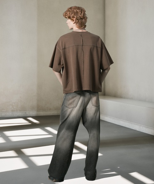 ANEDIST（アンディスト）の「オーバーダイメタルロゴTシャツ（Tシャツ/カットソー・メンズ・ブラウン/ブラック・L/M）」の4枚目の写真