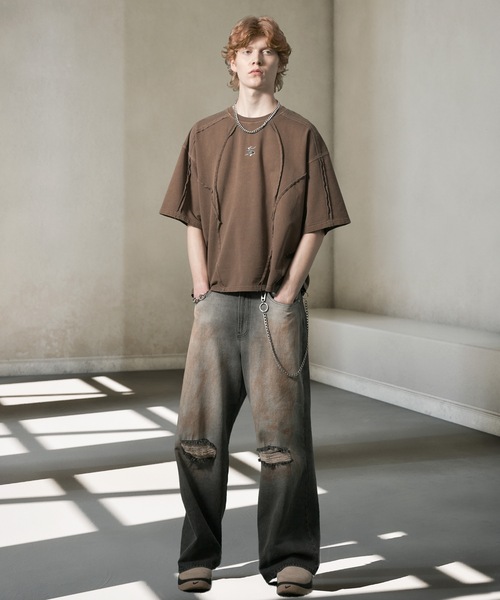 ANEDIST（アンディスト）の「オーバーダイメタルロゴTシャツ（Tシャツ/カットソー・メンズ・ブラウン/ブラック・L/M）」の7枚目の写真