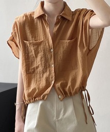 ポケット付きシアーシャツ