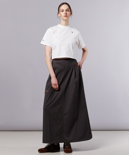 DOUBLE STANDARD CLOTHING(ダブルスタンダードクロージング)の「フロストナイロン ドローストリングスカート(スカート・レディース・カーキ/ブラック・38/36)」の16枚目の写真