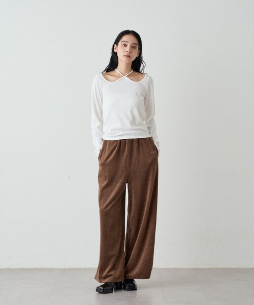 tシャツ リブハートネックホルタートップス レディース メンズ リブハートネックホルタートップス（Tシャツ/カットソー