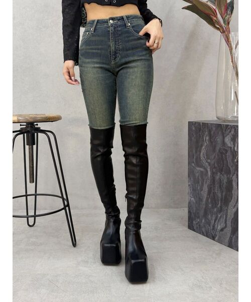 EVRIS（エヴリス）の「ヴィンテージライクストレッチスキニーデニムパンツ（デニムパンツ・レディース・ブラック/インディゴブルー・X-SMALL/SMALL/MEDIUM）」の15枚目の写真