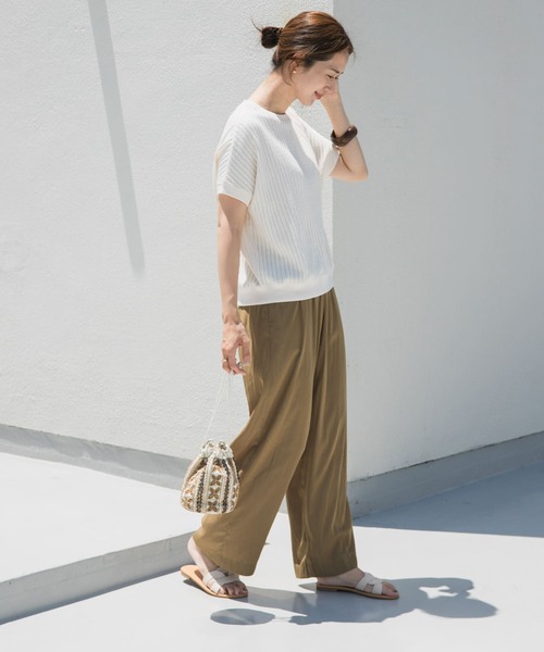 URBAN RESEARCH DOORS（アーバンリサーチドアーズ）の「『UVカット/接触冷感/吸水速乾』ドライタッチリラックスパンツ（その他パンツ・レディース・ブラック/カーキ/モカ・MEDIUM/SMALL）」の7枚目の写真