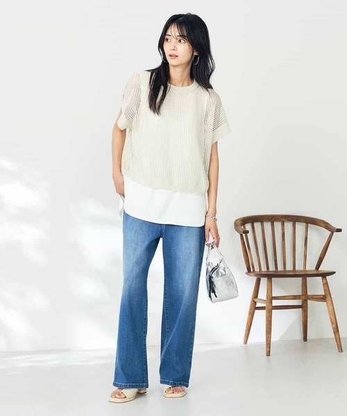 a.v.v（アーヴェヴェ）の「ラウンドヘムロングタンクトップ（タンクトップ・レディース・ホワイト・36/38/40/42）」の7枚目の写真