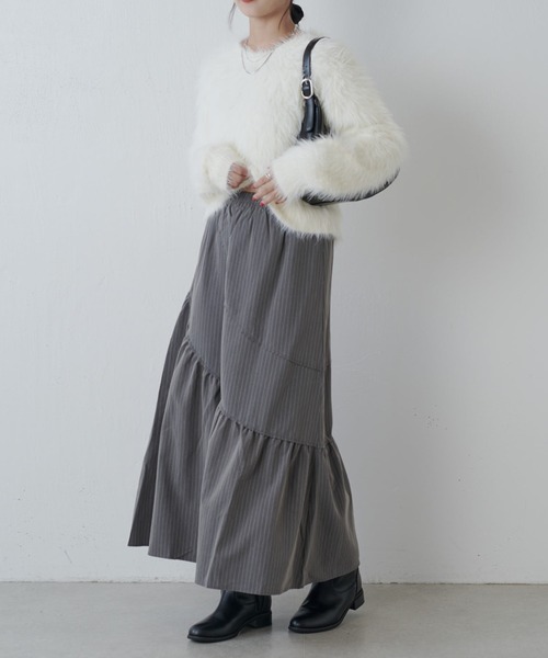 【希少 L】アルマーニコレツォーニ　ドライバーズニット　チャコールグレー　ジップ アルマーニコレツィオーニARMANI COLLEZIONI ストライプ2Bウール