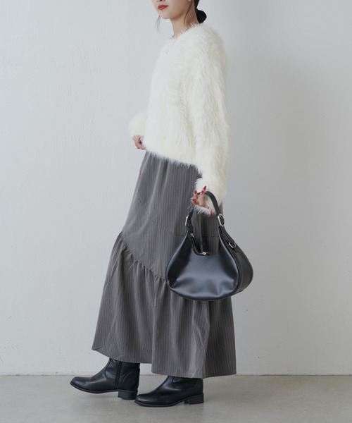 Lui's（ルイス）の「シャギークロップドニット（ニット/セーター・レディース・チャコールグレー/ピンク/ライトグレー/ホワイト・FREE）」の21枚目の写真