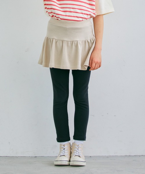 ever closet（エバークローゼット）の「ストレッチスカッツ(ギャザータイプ)（スカート・キッズ・ピンク系その他/ダークブルー/オレンジ/ブラウン/ベージュ系その他/レッド/グリーン系その他7/パープル系その他4/ブラック/クリーム/ラベンダー/マスタード/ライトグリーン・160cm/80ｃｍ/90cm/100cm/130cm/120cm/110cm/150cm/140cm）」の5枚目の写真