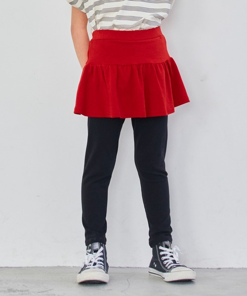 ever closet（エバークローゼット）の「ストレッチスカッツ(ギャザータイプ)（スカート・キッズ・ピンク系その他/ダークブルー/オレンジ/ブラウン/ベージュ系その他/レッド/グリーン系その他7/パープル系その他4/ブラック/クリーム/ラベンダー/マスタード/ライトグリーン・160cm/80ｃｍ/90cm/100cm/130cm/120cm/110cm/150cm/140cm）」の12枚目の写真