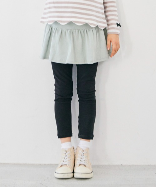 ever closet（エバークローゼット）の「ストレッチスカッツ(ギャザータイプ)（スカート・キッズ・ピンク系その他/ダークブルー/オレンジ/ブラウン/ベージュ系その他/レッド/グリーン系その他7/パープル系その他4/ブラック/クリーム/ラベンダー/マスタード/ライトグリーン・160cm/80ｃｍ/90cm/100cm/130cm/120cm/110cm/150cm/140cm）」の6枚目の写真