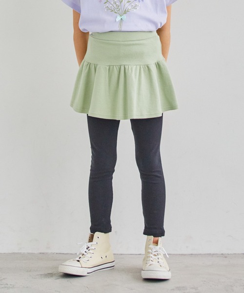 ever closet（エバークローゼット）の「ストレッチスカッツ(ギャザータイプ)（スカート・キッズ・ピンク系その他/ダークブルー/オレンジ/ブラウン/ベージュ系その他/レッド/グリーン系その他7/パープル系その他4/ブラック/クリーム/ラベンダー/マスタード/ライトグリーン・160cm/80ｃｍ/90cm/100cm/130cm/120cm/110cm/150cm/140cm）」の7枚目の写真