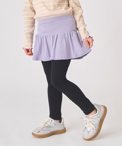 ever closet（エバークローゼット）の「ストレッチスカッツ(ギャザータイプ)（スカート・キッズ・ピンク系その他/ダークブルー/オレンジ/ブラウン/ベージュ系その他/レッド/グリーン系その他7/パープル系その他4/ブラック/クリーム/ラベンダー/マスタード/ライトグリーン・160cm/80ｃｍ/90cm/100cm/130cm/120cm/110cm/150cm/140cm）」の10枚目の写真