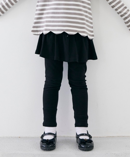 ever closet（エバークローゼット）の「ストレッチスカッツ(ギャザータイプ)（スカート・キッズ・ピンク系その他/ダークブルー/オレンジ/ブラウン/ベージュ系その他/レッド/グリーン系その他7/パープル系その他4/ブラック/クリーム/ラベンダー/マスタード/ライトグリーン・160cm/80ｃｍ/90cm/100cm/130cm/120cm/110cm/150cm/140cm）」の2枚目の写真