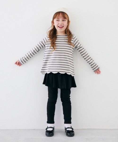 ever closet（エバークローゼット）の「ストレッチスカッツ(ギャザータイプ)（スカート・キッズ・ピンク系その他/ダークブルー/オレンジ/ブラウン/ベージュ系その他/レッド/グリーン系その他7/パープル系その他4/ブラック/クリーム/ラベンダー/マスタード/ライトグリーン・160cm/80ｃｍ/90cm/100cm/130cm/120cm/110cm/150cm/140cm）」の14枚目の写真