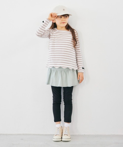 ever closet（エバークローゼット）の「ストレッチスカッツ(ギャザータイプ)（スカート・キッズ・ピンク系その他/ダークブルー/オレンジ/ブラウン/ベージュ系その他/レッド/グリーン系その他7/パープル系その他4/ブラック/クリーム/ラベンダー/マスタード/ライトグリーン・160cm/80ｃｍ/90cm/100cm/130cm/120cm/110cm/150cm/140cm）」の18枚目の写真