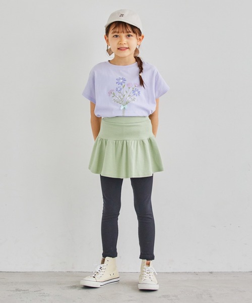 ever closet（エバークローゼット）の「ストレッチスカッツ(ギャザータイプ)（スカート・キッズ・ピンク系その他/ダークブルー/オレンジ/ブラウン/ベージュ系その他/レッド/グリーン系その他7/パープル系その他4/ブラック/クリーム/ラベンダー/マスタード/ライトグリーン・160cm/80ｃｍ/90cm/100cm/130cm/120cm/110cm/150cm/140cm）」の19枚目の写真