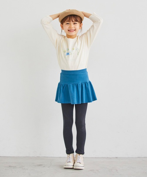 ever closet（エバークローゼット）の「ストレッチスカッツ(ギャザータイプ)（スカート・キッズ・ピンク系その他/ダークブルー/オレンジ/ブラウン/ベージュ系その他/レッド/グリーン系その他7/パープル系その他4/ブラック/クリーム/ラベンダー/マスタード/ライトグリーン・160cm/80ｃｍ/90cm/100cm/130cm/120cm/110cm/150cm/140cm）」の20枚目の写真