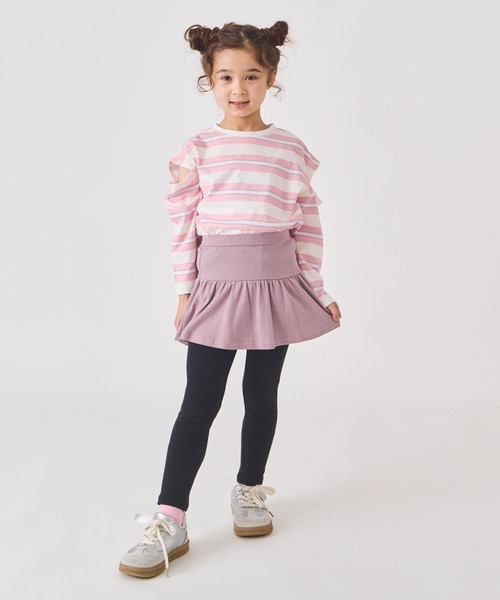 ever closet（エバークローゼット）の「ストレッチスカッツ(ギャザータイプ)（スカート・キッズ・ピンク系その他/ダークブルー/オレンジ/ブラウン/ベージュ系その他/レッド/グリーン系その他7/パープル系その他4/ブラック/クリーム/ラベンダー/マスタード/ライトグリーン・160cm/80ｃｍ/90cm/100cm/130cm/120cm/110cm/150cm/140cm）」の21枚目の写真