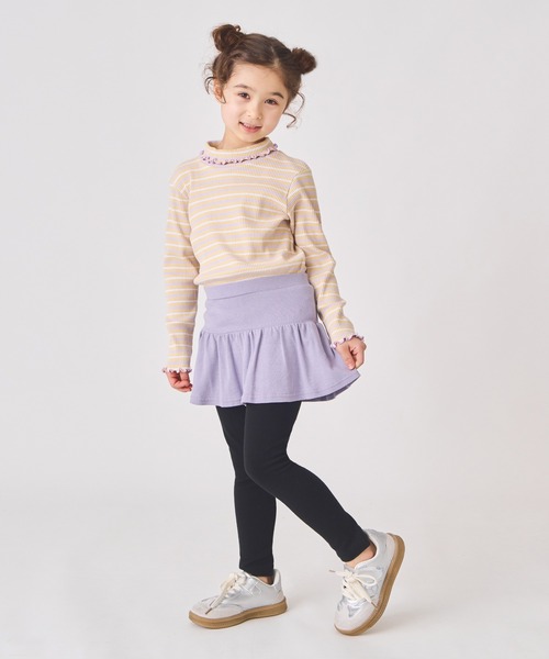 ever closet（エバークローゼット）の「ストレッチスカッツ(ギャザータイプ)（スカート・キッズ・ピンク系その他/ダークブルー/オレンジ/ブラウン/ベージュ系その他/レッド/グリーン系その他7/パープル系その他4/ブラック/クリーム/ラベンダー/マスタード/ライトグリーン・160cm/80ｃｍ/90cm/100cm/130cm/120cm/110cm/150cm/140cm）」の22枚目の写真