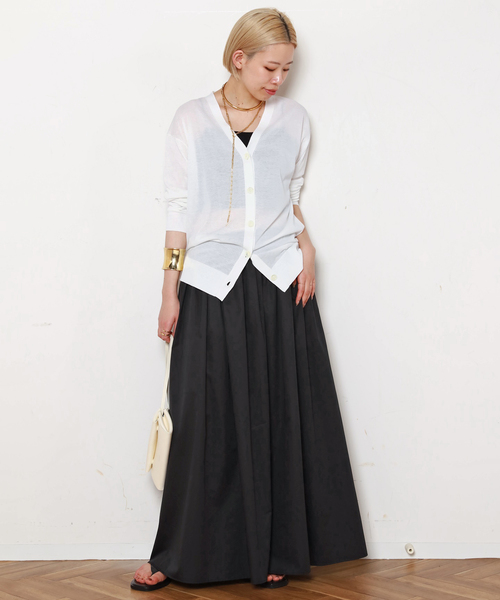 EVERYDAY I LIKE.（エヴリディアイライク）の「*Cotton Photogenic Skirt（スカート・レディース・ホワイト/ブラック・36/38）」の5枚目の写真