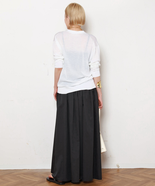 EVERYDAY I LIKE.（エヴリディアイライク）の「*Cotton Photogenic Skirt（スカート・レディース・ホワイト/ブラック・36/38）」の7枚目の写真